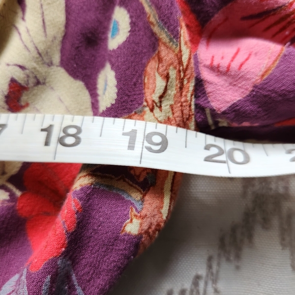 Free People Purple Floral Mini Dress | Long Sleeve Tie Front Boho | Size 4 - Picture 6 of 8